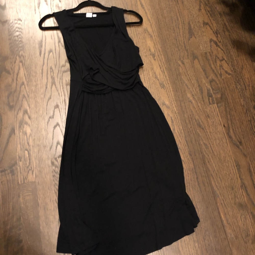 Gap Maternity knee length black dress.